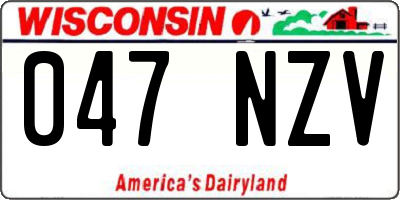 WI license plate 047NZV