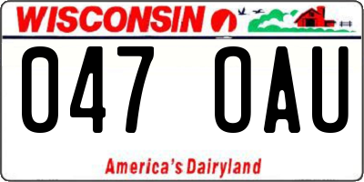 WI license plate 047OAU