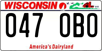 WI license plate 047OBO