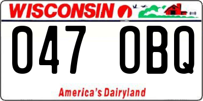 WI license plate 047OBQ