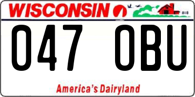 WI license plate 047OBU
