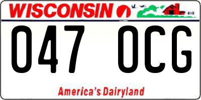 WI license plate 047OCG