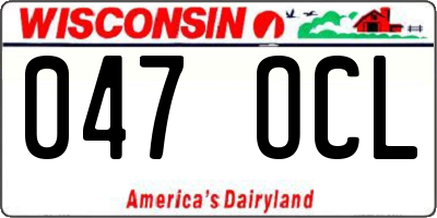 WI license plate 047OCL