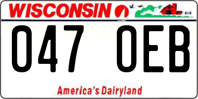 WI license plate 047OEB