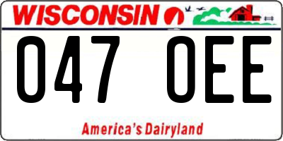 WI license plate 047OEE