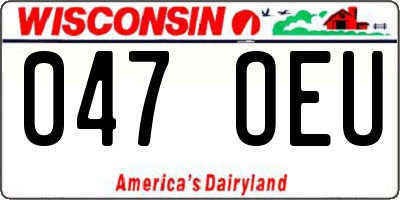 WI license plate 047OEU