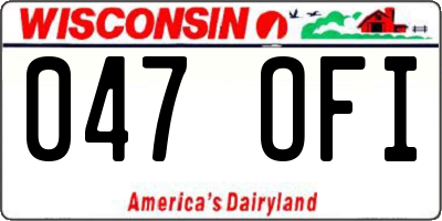 WI license plate 047OFI