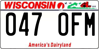 WI license plate 047OFM