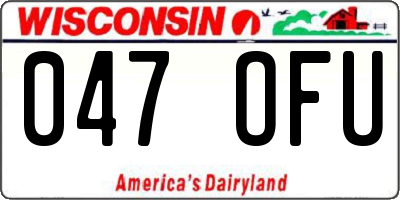 WI license plate 047OFU