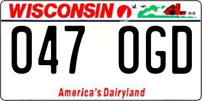 WI license plate 047OGD