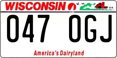 WI license plate 047OGJ