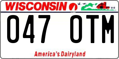 WI license plate 047OTM