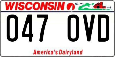 WI license plate 047OVD