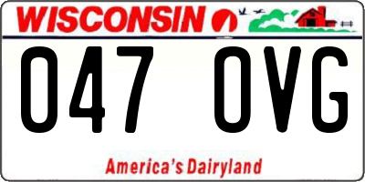 WI license plate 047OVG