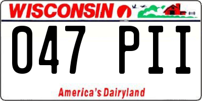 WI license plate 047PII