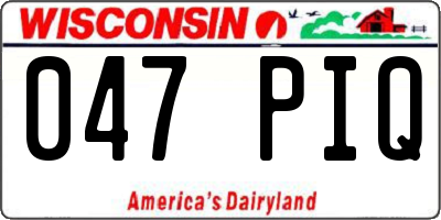 WI license plate 047PIQ