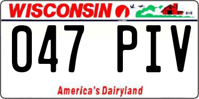 WI license plate 047PIV
