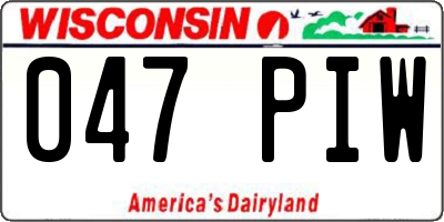 WI license plate 047PIW