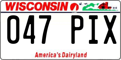 WI license plate 047PIX