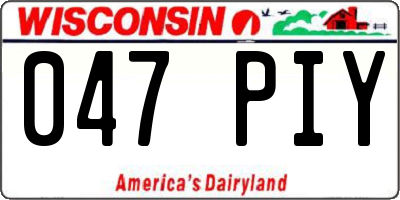 WI license plate 047PIY