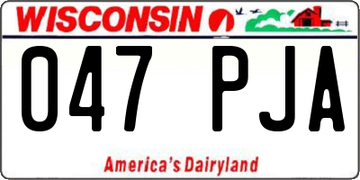 WI license plate 047PJA