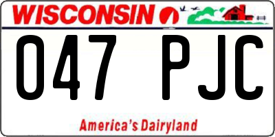 WI license plate 047PJC