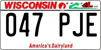 WI license plate 047PJE