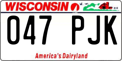 WI license plate 047PJK