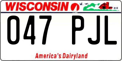 WI license plate 047PJL