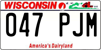 WI license plate 047PJM