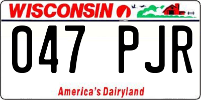 WI license plate 047PJR