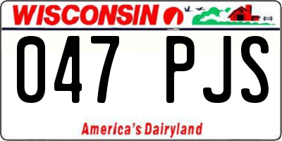WI license plate 047PJS