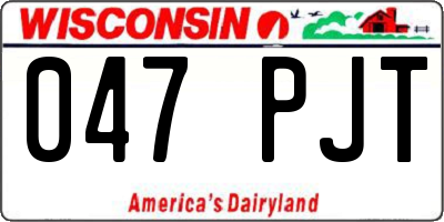 WI license plate 047PJT