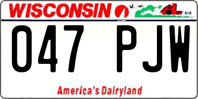 WI license plate 047PJW