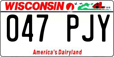 WI license plate 047PJY