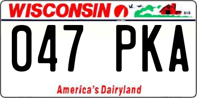 WI license plate 047PKA
