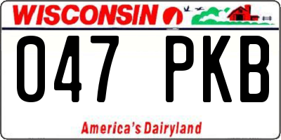 WI license plate 047PKB