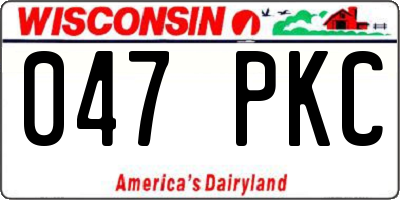 WI license plate 047PKC