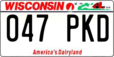 WI license plate 047PKD