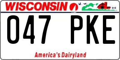 WI license plate 047PKE