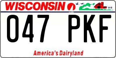 WI license plate 047PKF