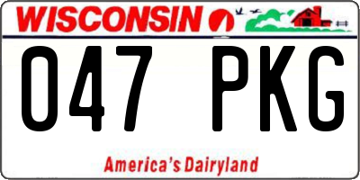 WI license plate 047PKG
