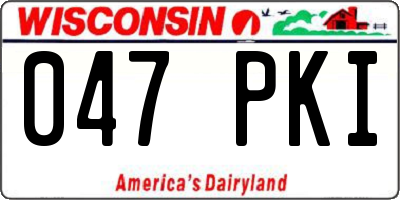 WI license plate 047PKI