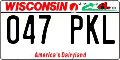 WI license plate 047PKL