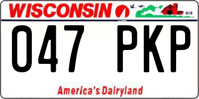 WI license plate 047PKP