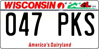 WI license plate 047PKS