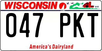 WI license plate 047PKT