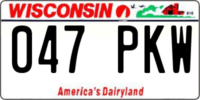WI license plate 047PKW