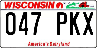 WI license plate 047PKX