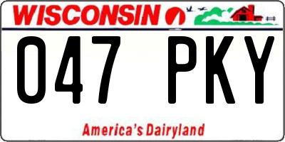 WI license plate 047PKY
